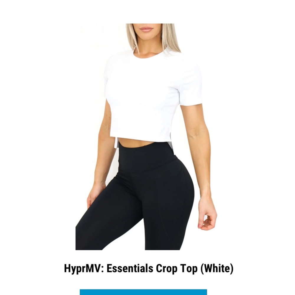 Hyprmv Essentials Crop Top, white, still in package!